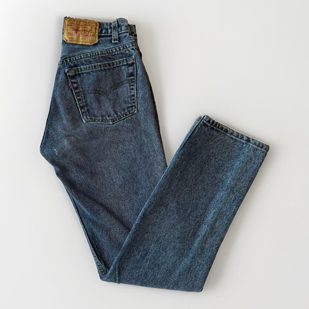 Vintage Levis 501 Jeans 24 Blue Straight Leg Denim For Women Non Selvedge